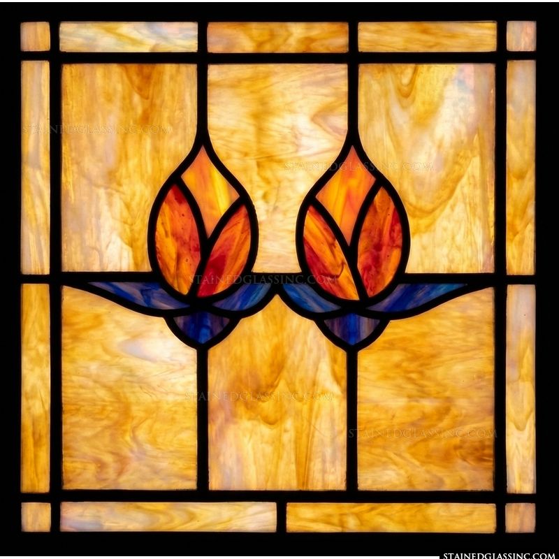 Abstract Lotus Buds in Amber and Gold