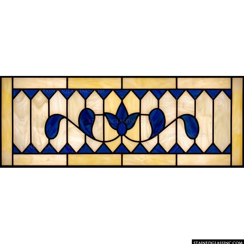 Floral Motif in Cobalt and Cream