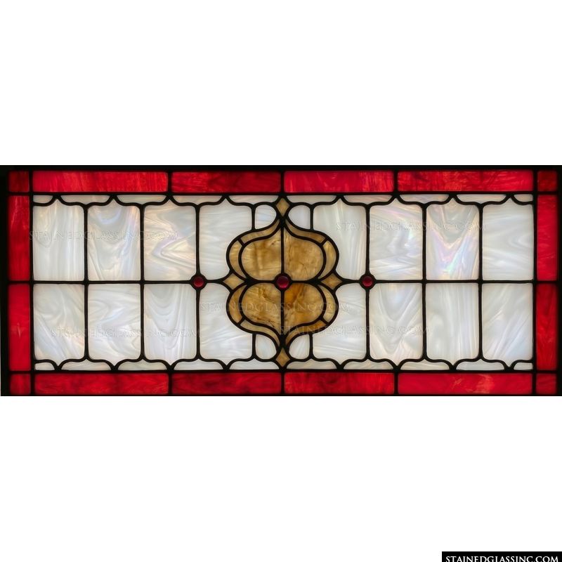 Amber and Crimson Ornate Rectangular Medallion