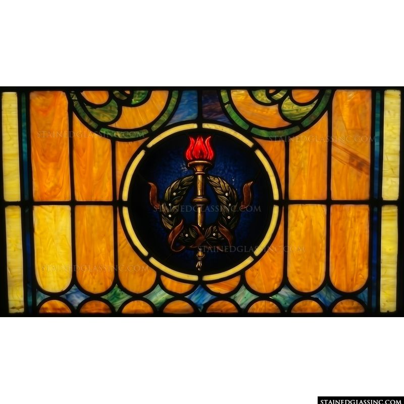 Torch and Laurel Wreath Medallion
