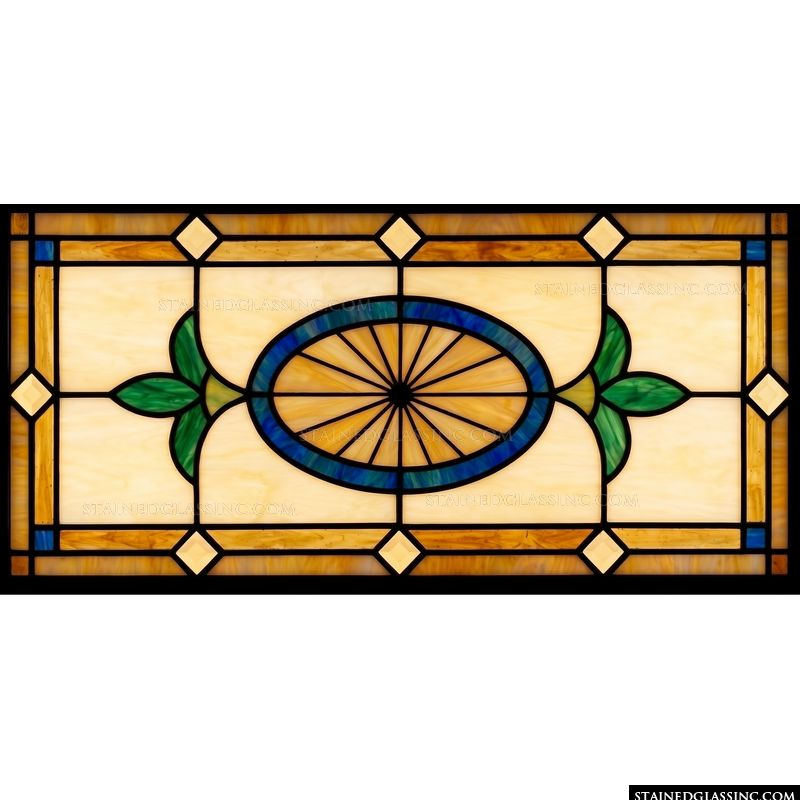 Oval Sunburst in Amber and Emerald