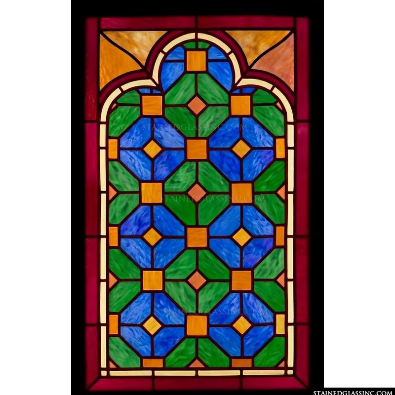 Geometric Arched Lattice in Jewel Tones