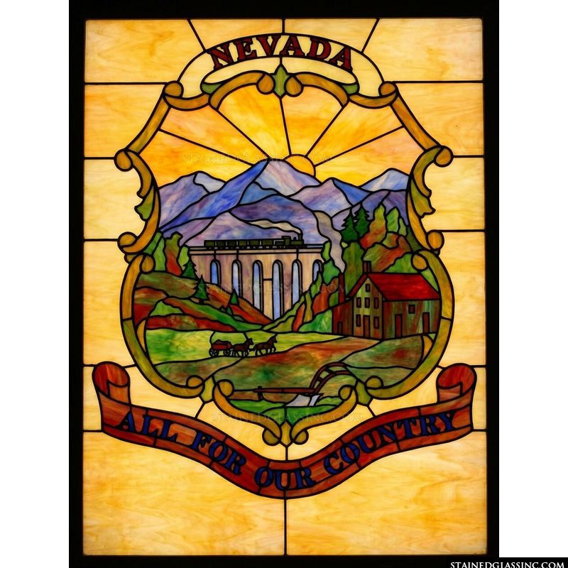 Nevada State Seal Scenic Landscape