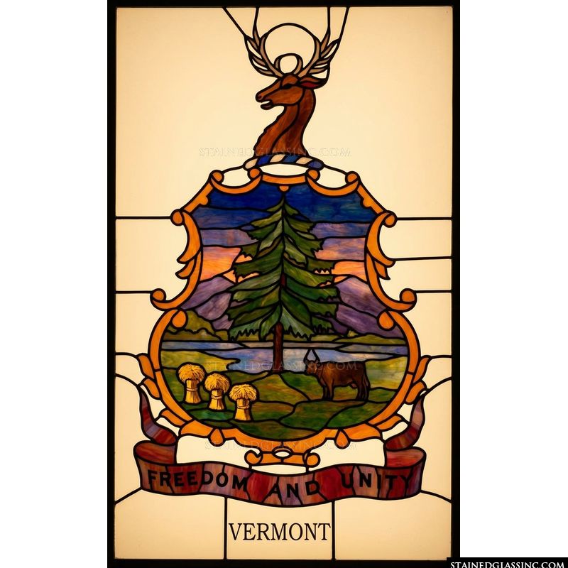 Vermont State Seal with Deer Crest