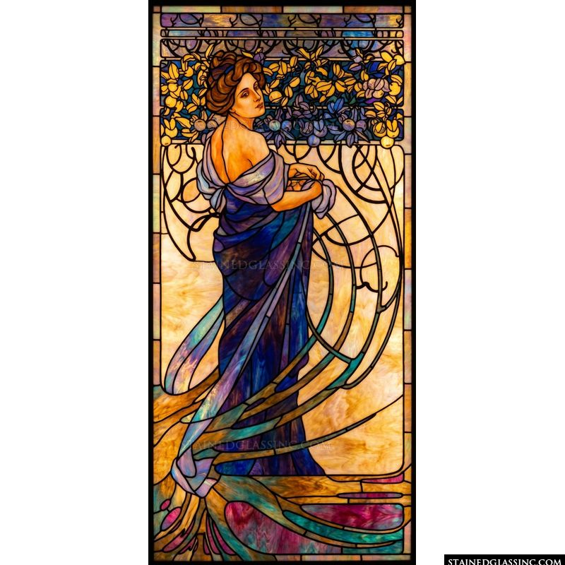 Art Nouveau Maiden in Twilight Drapery
