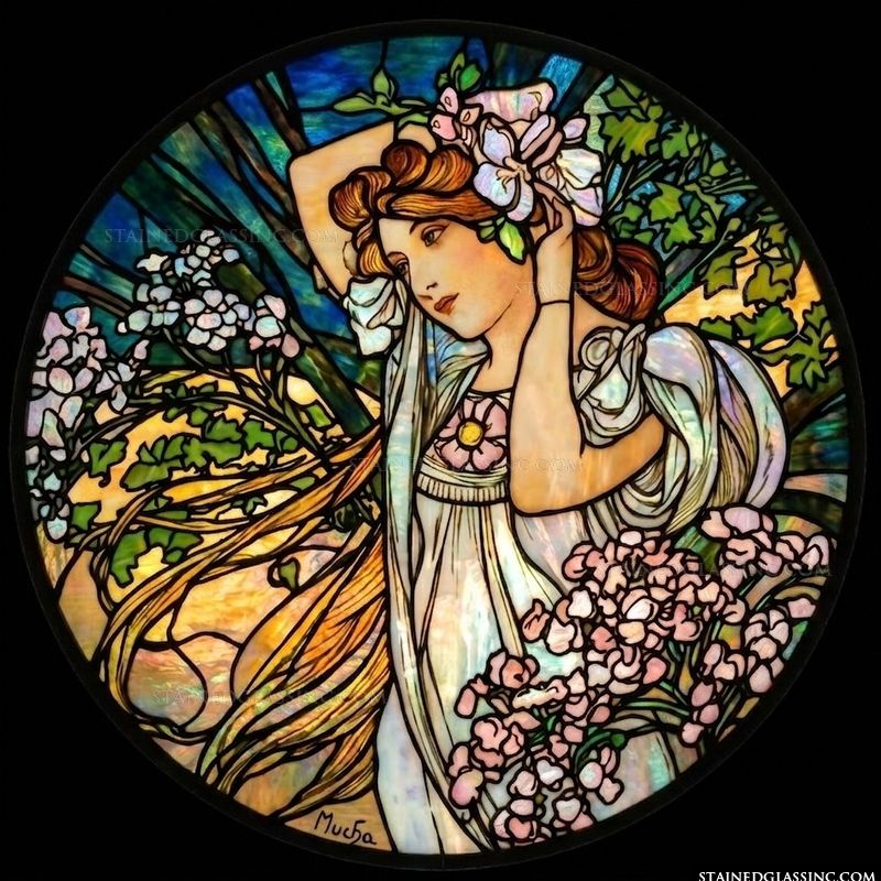 Art Nouveau Maiden in Floral Bloom
