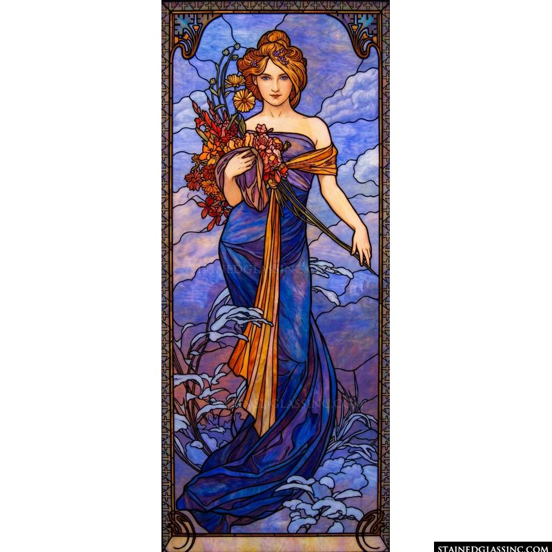 Autumn Maiden with Harvest Blooms