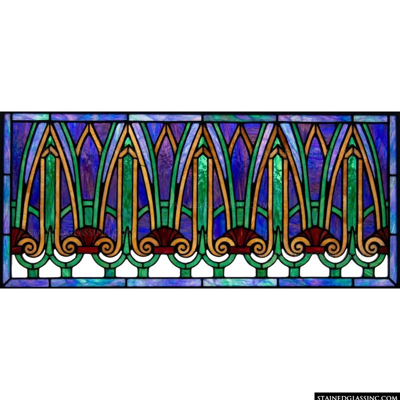 Gothic Arches in Verdant Green and Deep Indigo