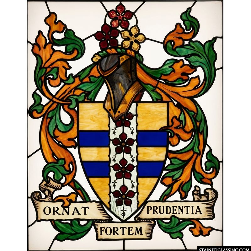 Heraldic Crest with Ornat Prudentia Fortem Motto