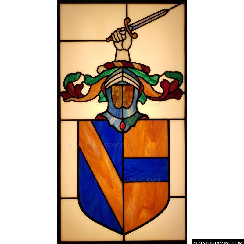 Heraldic Coat of Arms with Knight's Helmet