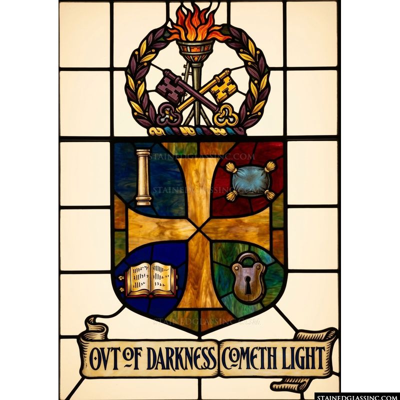 Heraldic Crest with Torch and Keys