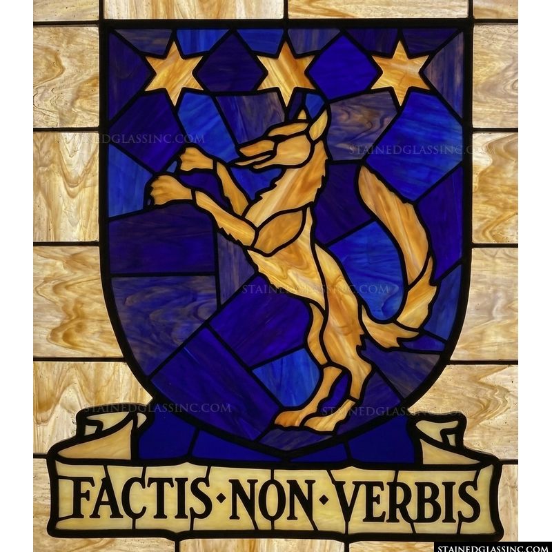 Heraldic Wolf with Latin Motto