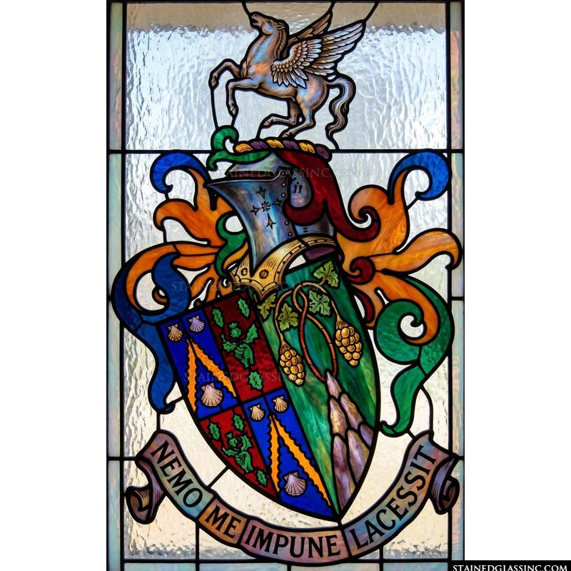 Heraldic Pegasus Crest with Motto