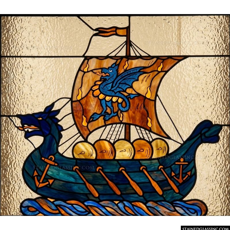 Dragon Ship with Anchor Emblems