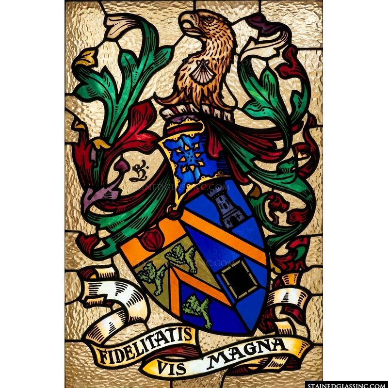 Heraldic Achievement with Eagle and Motto