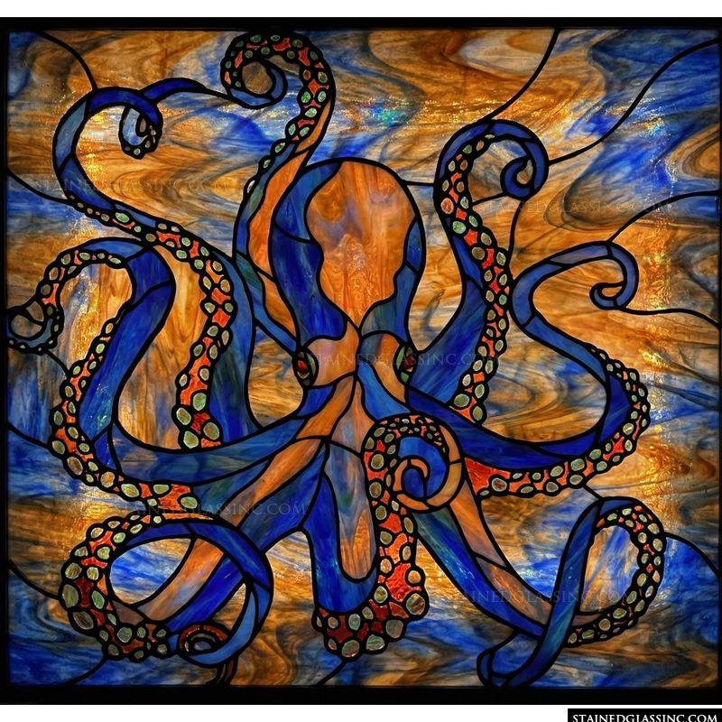 Octopus in Cobalt and Amber
