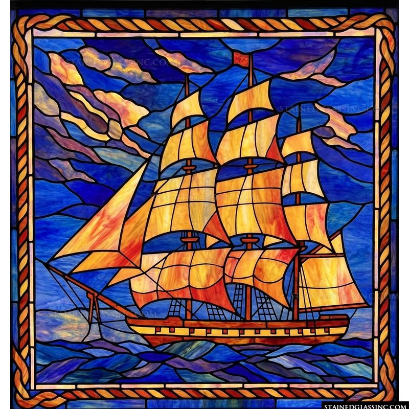 Grand Tall Ship at Sea