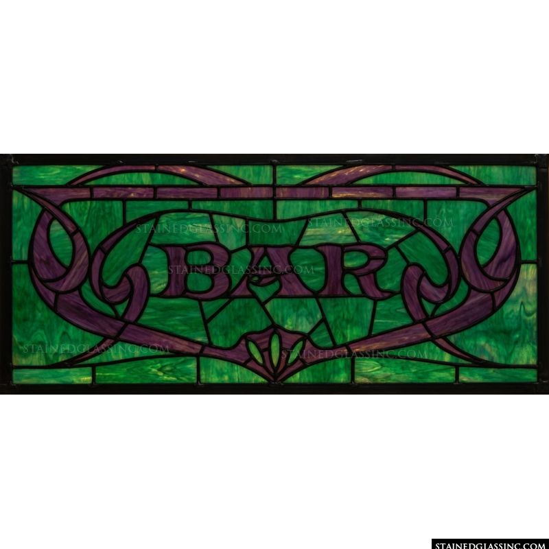 Bar Signage in Green and Purple