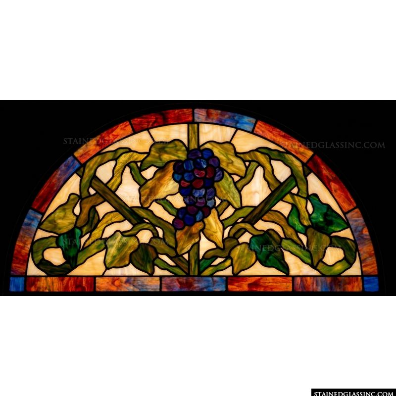 Tiffany-Style Grapevine Transom Window