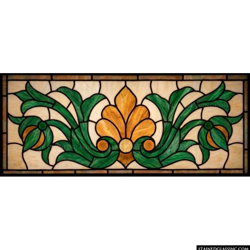 Fleur-de-Lis Scrollwork in Emerald and Amber
