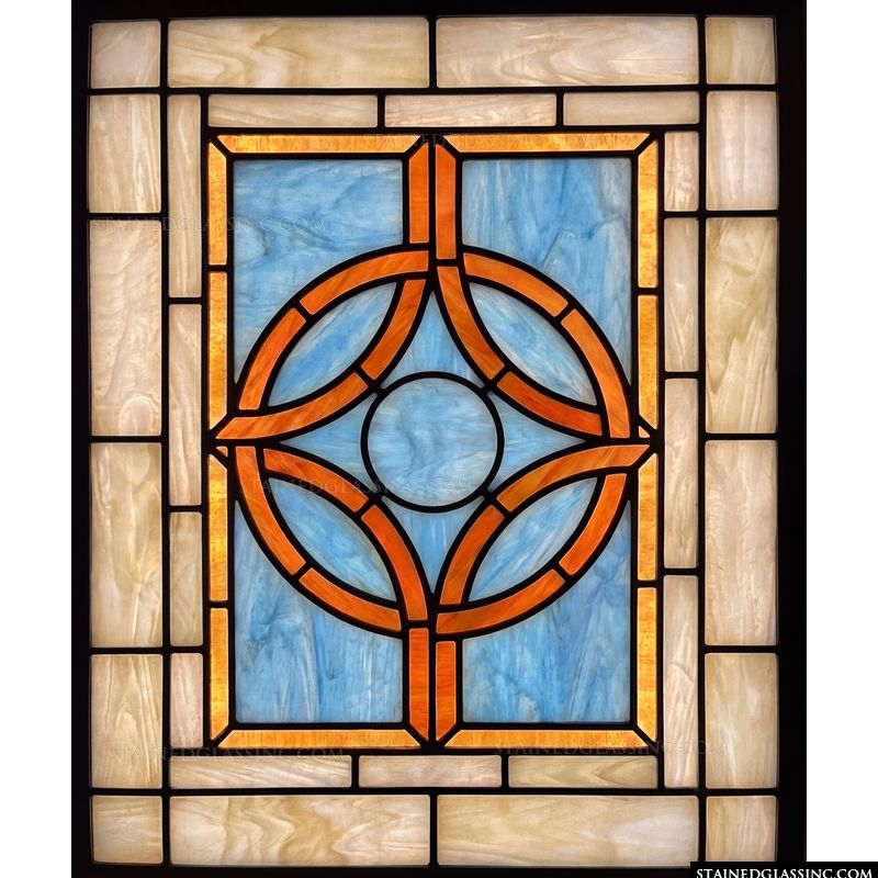 Interlocking Rings in Amber and Azure