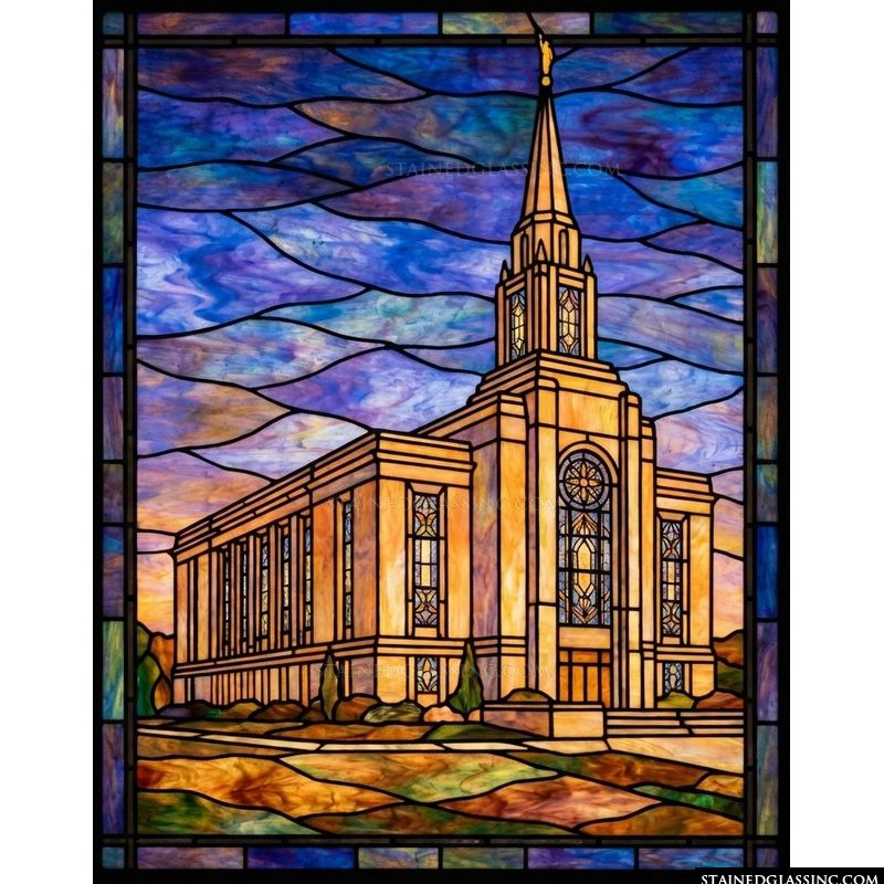 Classic LDS Temple at Sunset