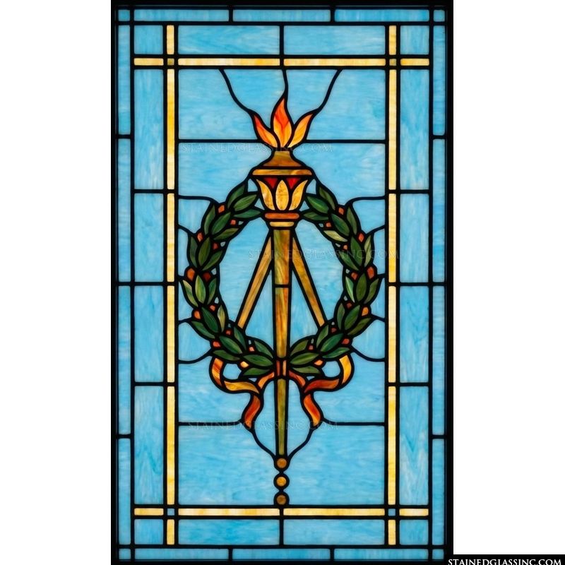 Torch and Laurel Wreath