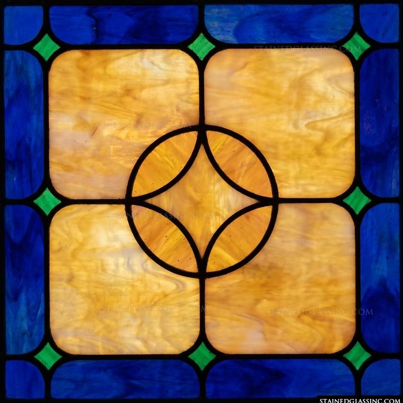 Amber and Cobalt Geometric Medallion