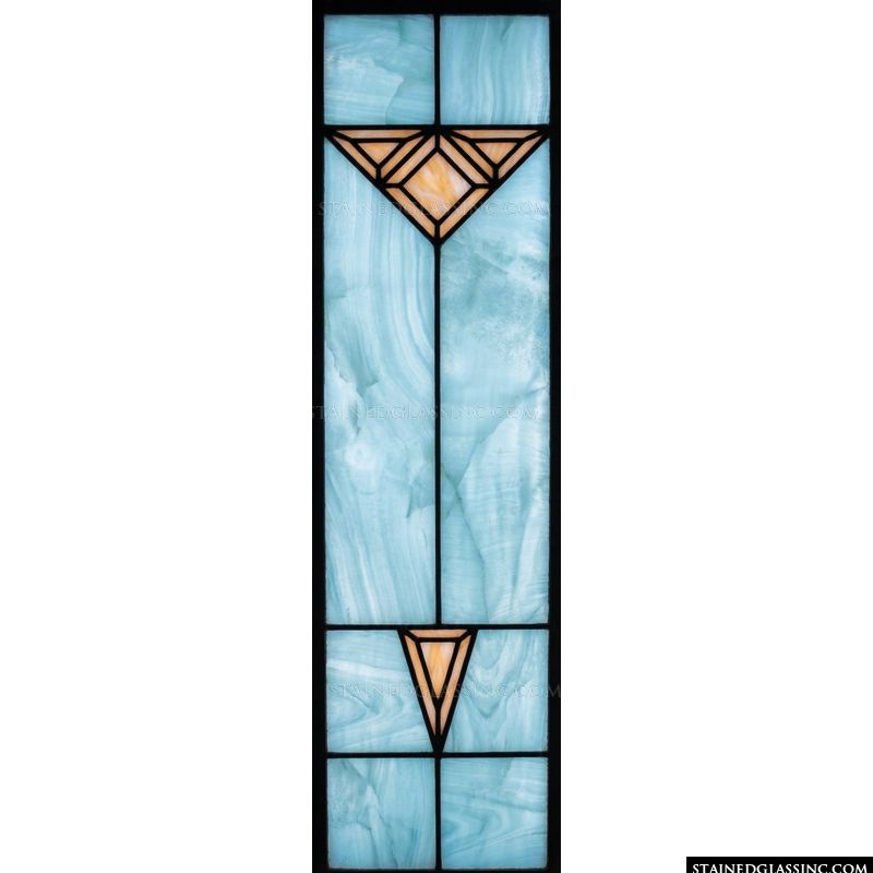 Geometric Triangle in Cerulean and Amber