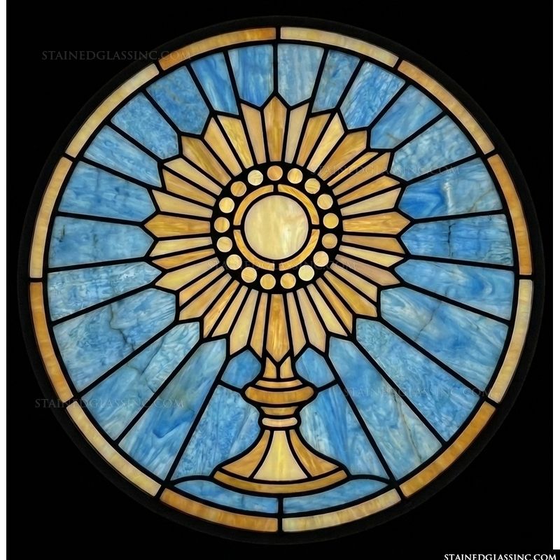 Eucharistic Monstrance in Radiant Gold and Azure