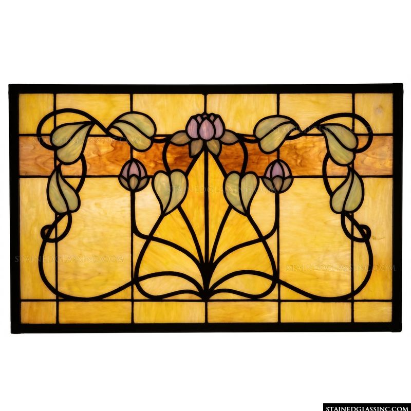 Art Nouveau Lotus Blossom in Amber