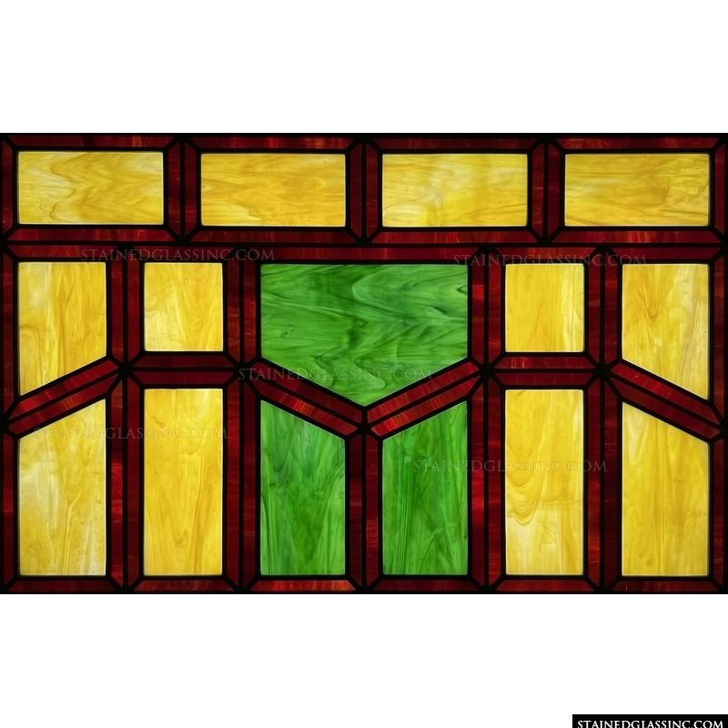 Geometric Grid in Amber and Emerald