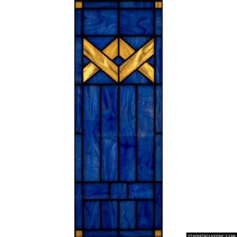 Geometric Cobalt and Gold Abstract