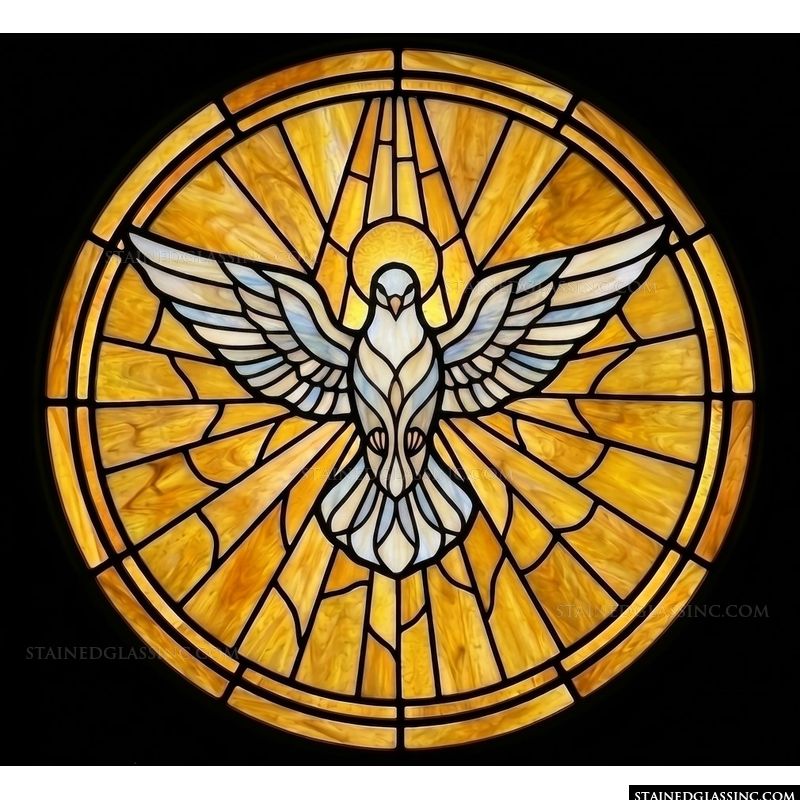 Descending Holy Spirit Dove in Golden Radiance