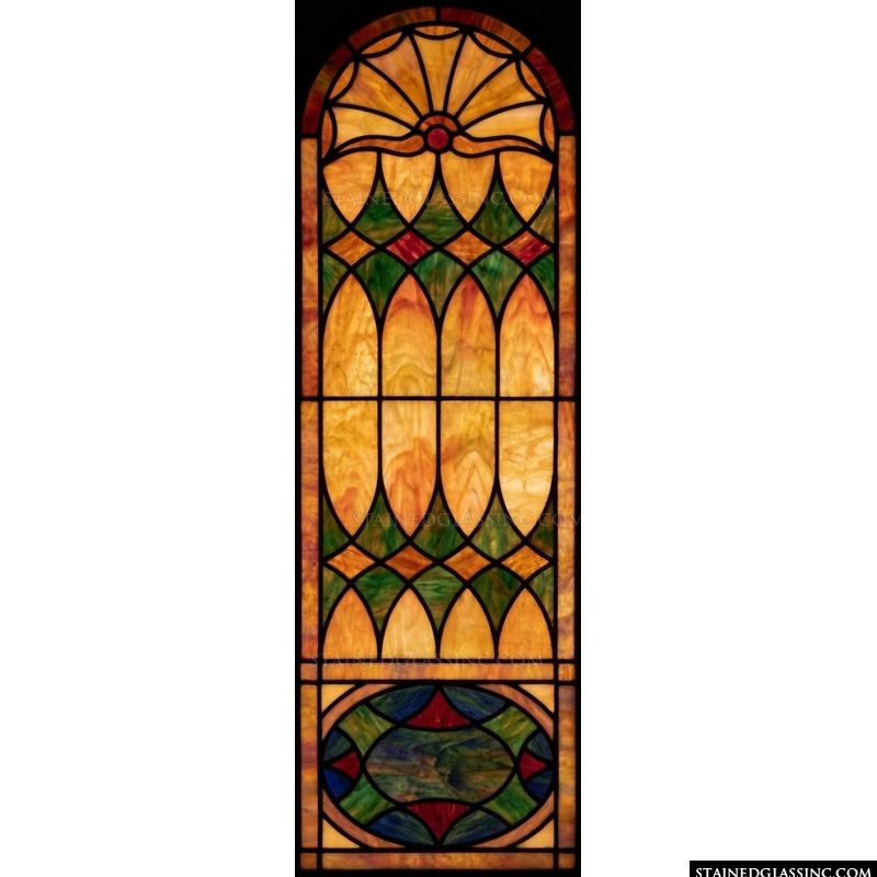 Amber and Green Geometric Arched Design