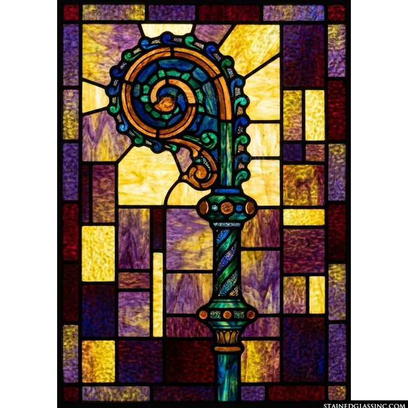 Bishop's Crozier in Gold and Jewel Tones