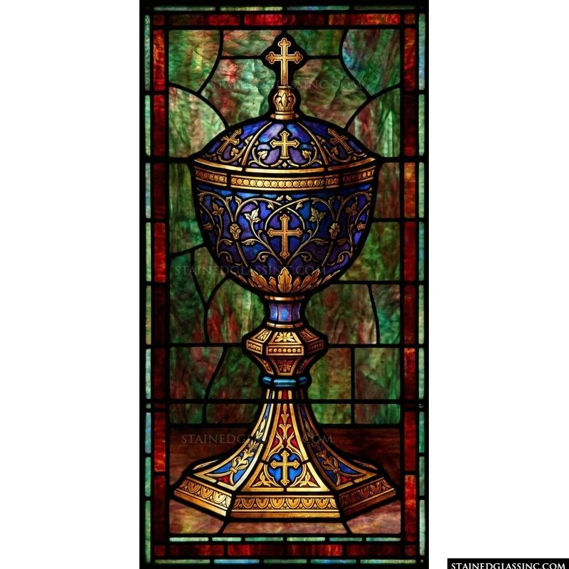 Ornate Golden Chalice with Cross