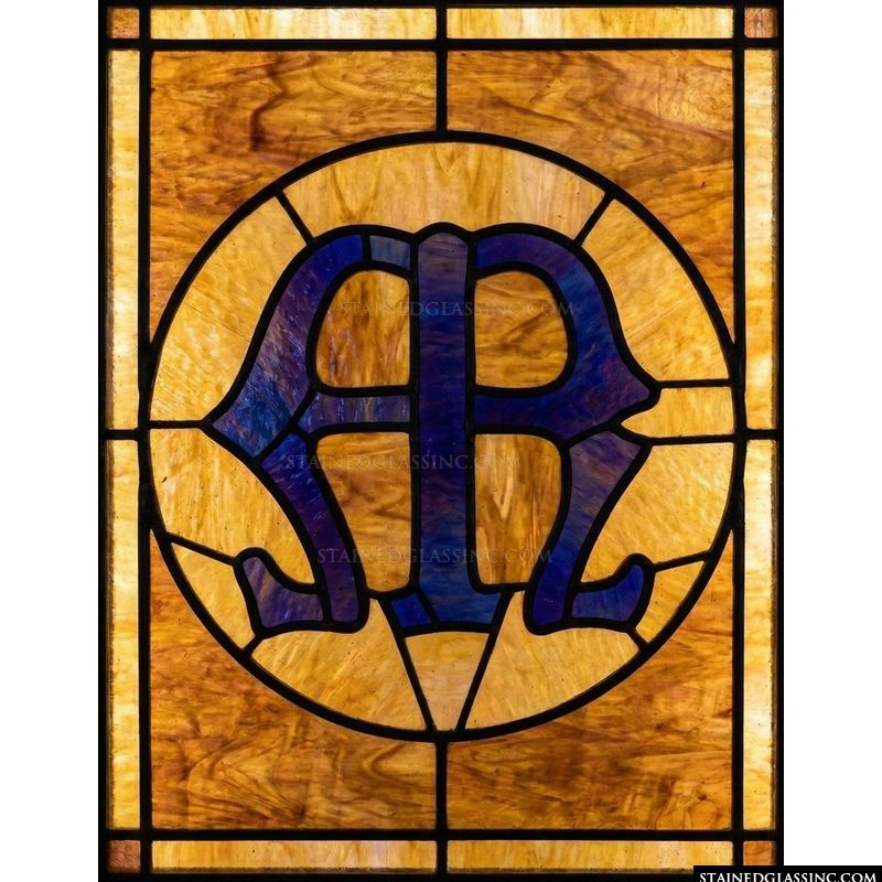 Marian Monogram in Amber and Cobalt