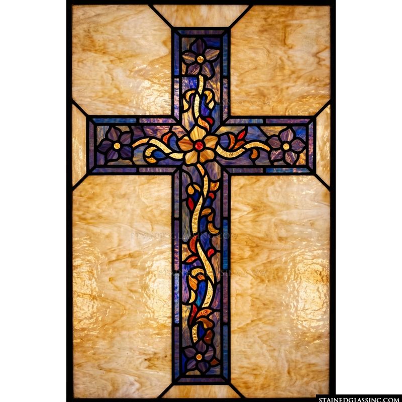 Floral Cross with Amber Glow