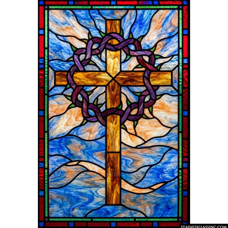 Golden Cross with Crown of Thorns