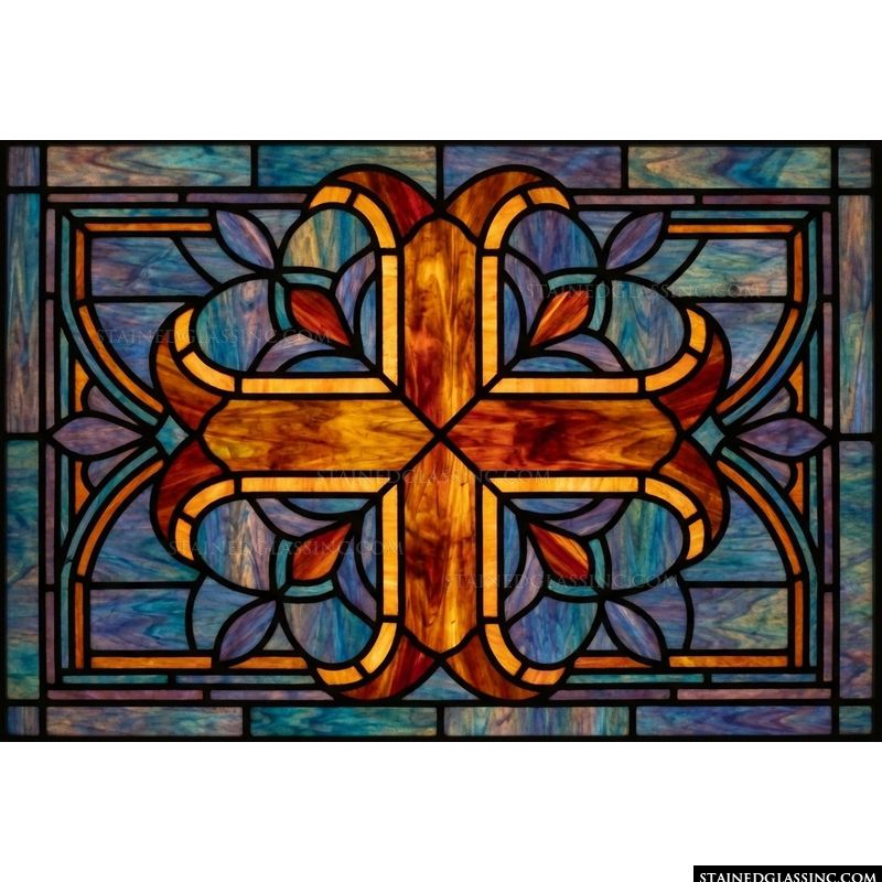 Cross with Flourishing Foliate Accents