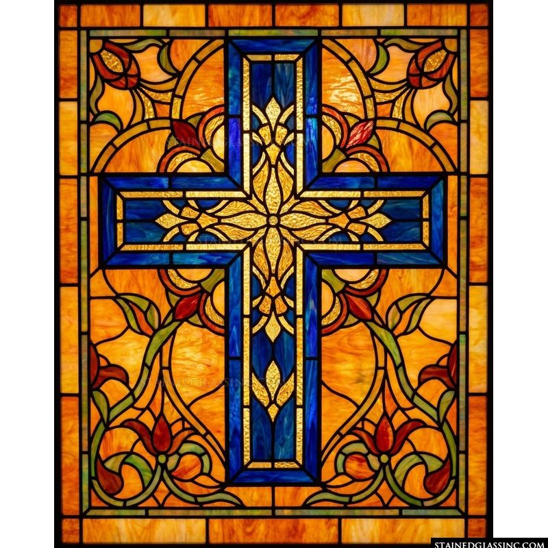 Ornate Cross with Floral Filigree