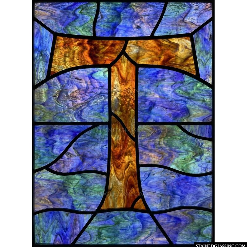 Tau Cross in Blue and Amber