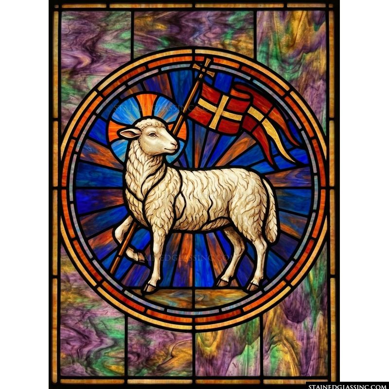 Agnus Dei with Cross Banner
