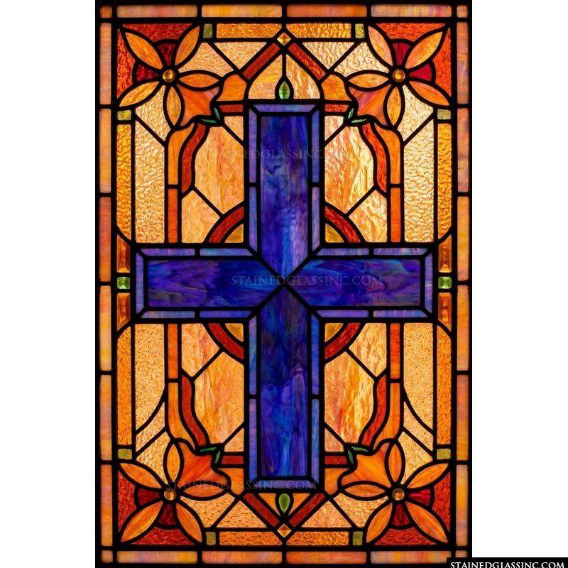 Cross with Floral Ornate Corners