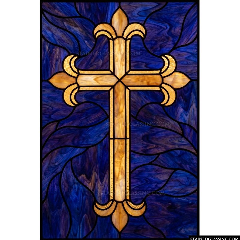 Golden Cross with Fleur-de-Lis