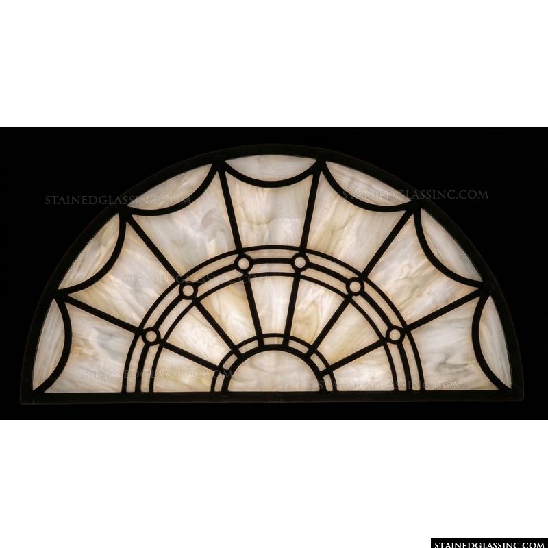 Cream and White Arched Fanlight