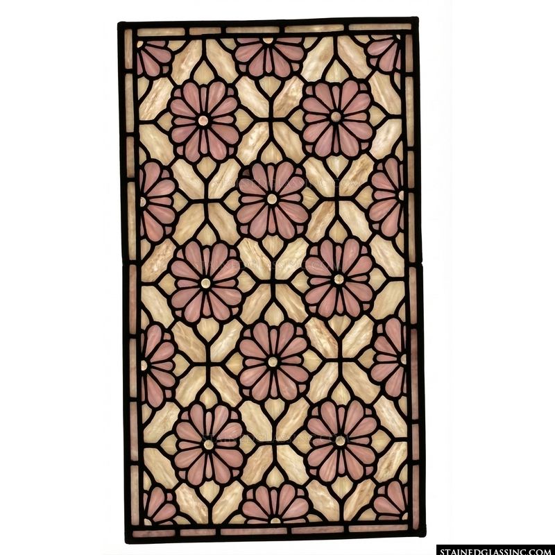 Blossoming Lattice in Soft Mauve and Cream