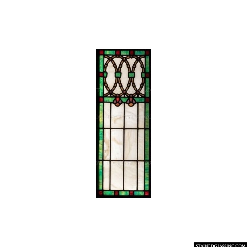 Geometric Interlocking Links in Emerald and Cream