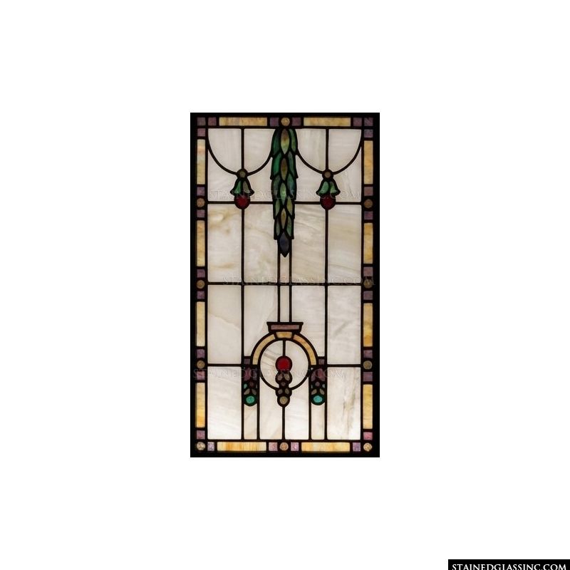 Art Nouveau Floral Garland and Geometric Motif